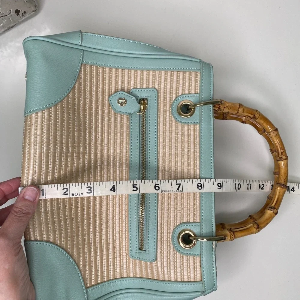 Spartina 449 Sea Salt‎ Bamboo Chic Satchel Bamboo Handle Crossbody Bag Coastal